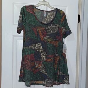 (5/$25) LuLaRoe Gray Geometric Print Perfect T Top